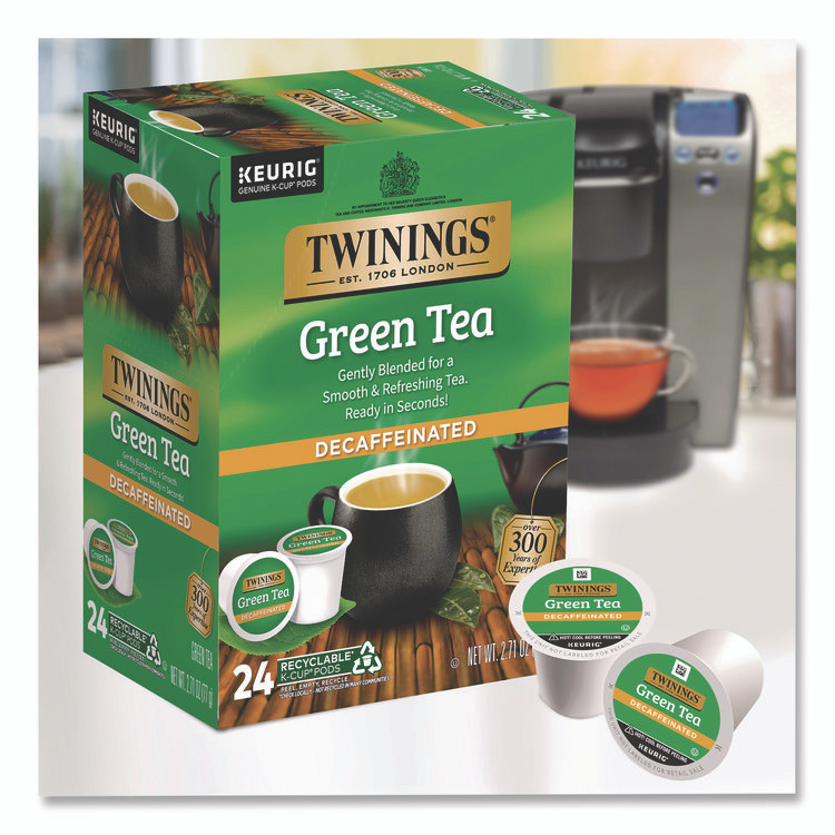 TWININGS NORTH AMERICA INC TNA90557 Tea K-Cups, Decaf Green Tea, 0.11 oz, 24/Box