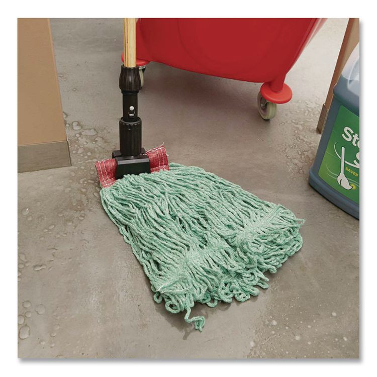 RUBBERMAID COMMERCIAL PROD. FGD25306GR00 Super Stitch Blend Mop, Cotton/Synthetic, Green