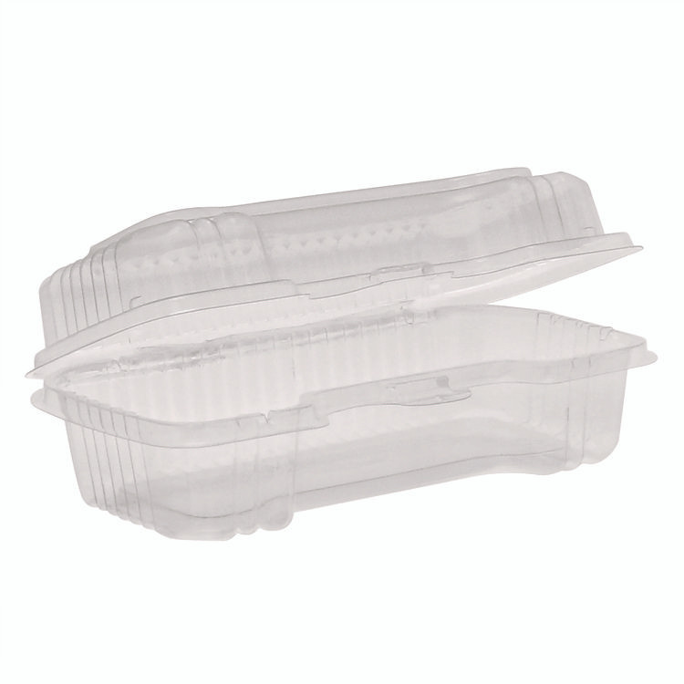 PACTIV EVERGREEN CORPORATION YCI810450000 Hinged Lid Hot Dog Container, 6.5 x 2.8 x 2.3, Clear, Plastic, 250/Carton