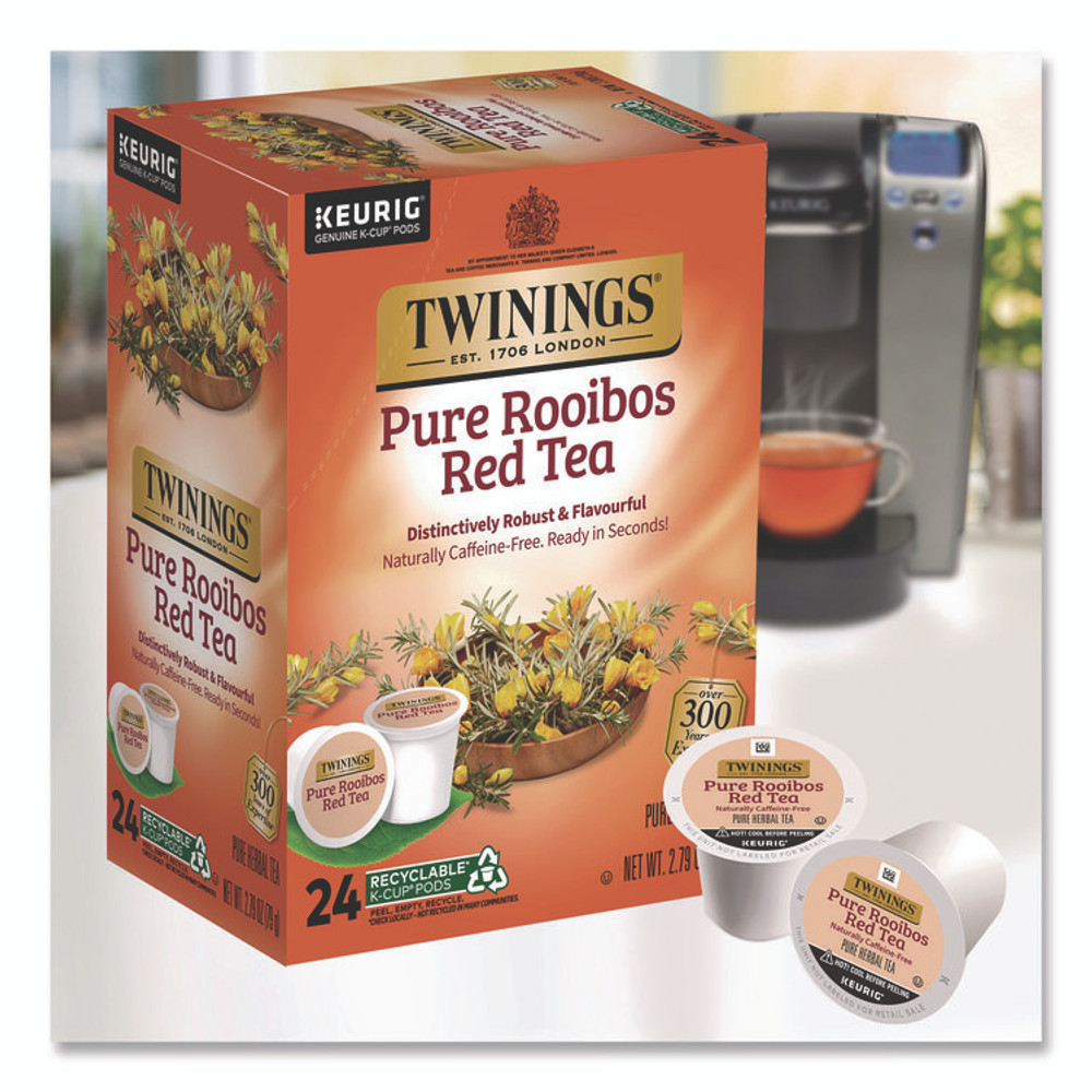 TWININGS NORTH AMERICA INC TNA85791 Tea K-Cups, Pure Rooibos Red Tea, 0.12 oz, 24/Box