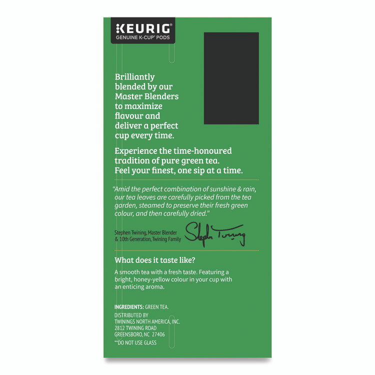 TWININGS NORTH AMERICA INC TNA85788 Tea K-Cups, Green Tea, 0.11 oz, 24/Box