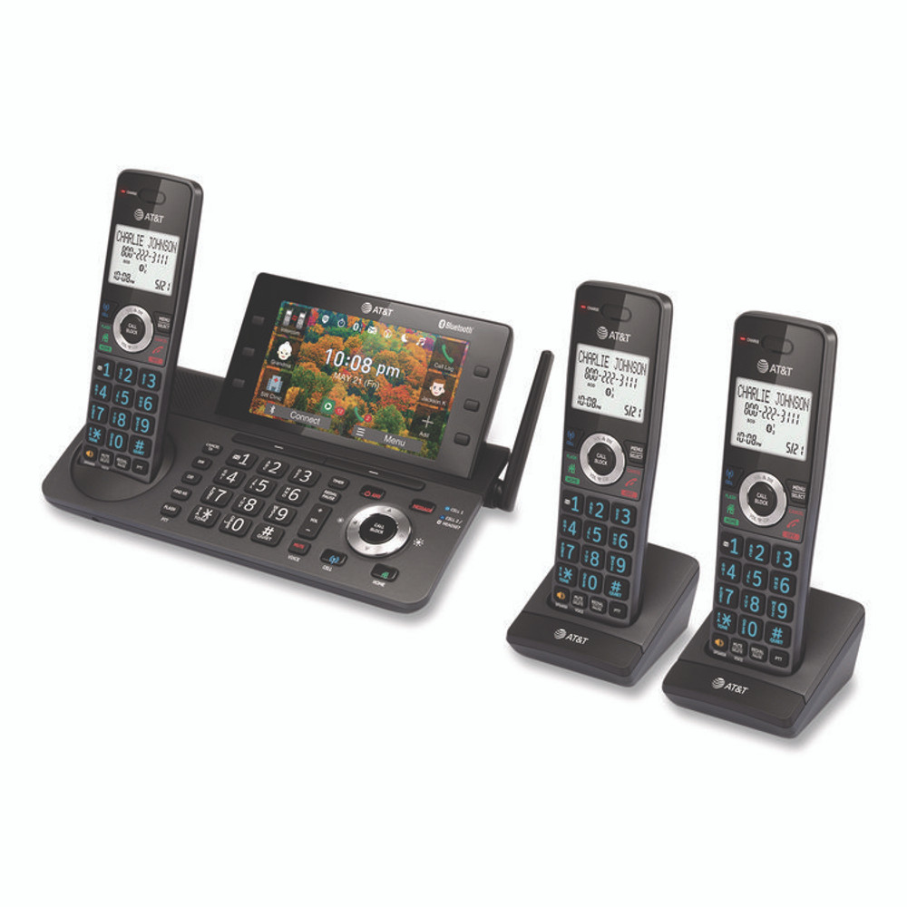 VTECH COMMUNICATIONS AT&T® DLP73390 DLP73390 3-Handset Cordless Telephone, Black/Graphite
