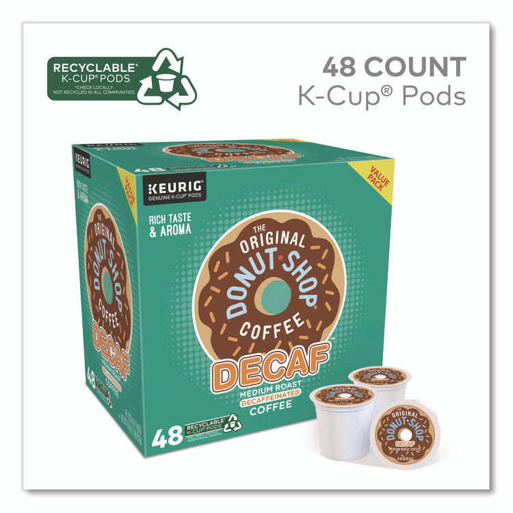 KEURIG DR PEPPER The Original Donut Shop® 1635474 Decaf Coffee K-Cup Pods, 48/Box
