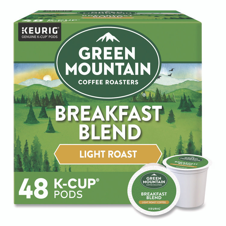 KEURIG DR PEPPER Green Mountain Coffee® 1635473 Breakfast Blend Coffee K-Cups, 0.31 oz, 48/Box