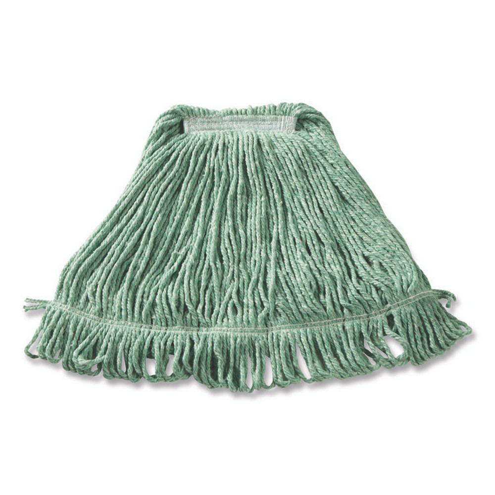 RUBBERMAID COMMERCIAL PROD. D21206GR00 Super Stitch Blend Mop, Cotton/Synthetic, Medium, Green