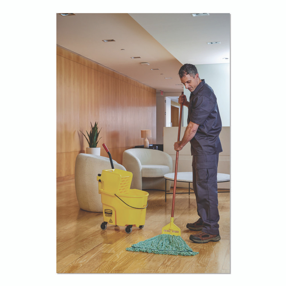 RUBBERMAID COMMERCIAL PROD. D21206GR00 Super Stitch Blend Mop, Cotton/Synthetic, Medium, Green