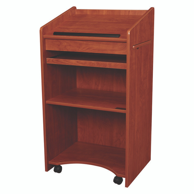 NATIONAL PUBLIC SEATING Oklahoma Sound® 600CH Aristocrat Non-Sound Lectern, 25 x 20 x 46, Cherry