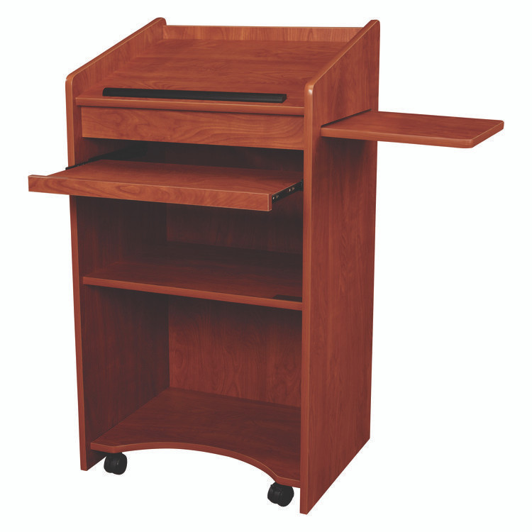 NATIONAL PUBLIC SEATING Oklahoma Sound® 600CH Aristocrat Non-Sound Lectern, 25 x 20 x 46, Cherry