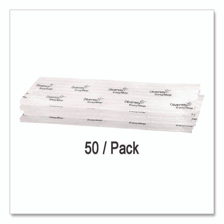 DIVERSEY D1232214 EasyMop Microfiber Dust Mop Pads, 16 x 5.3, White, 50/Pack