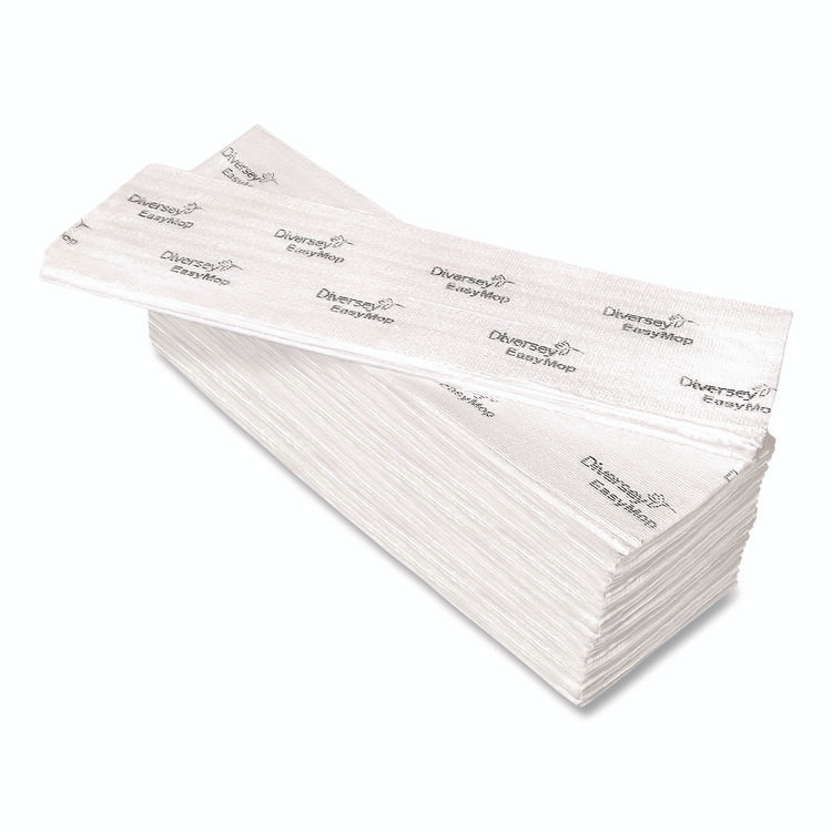 DIVERSEY D1232214 EasyMop Microfiber Dust Mop Pads, 16 x 5.3, White, 50/Pack