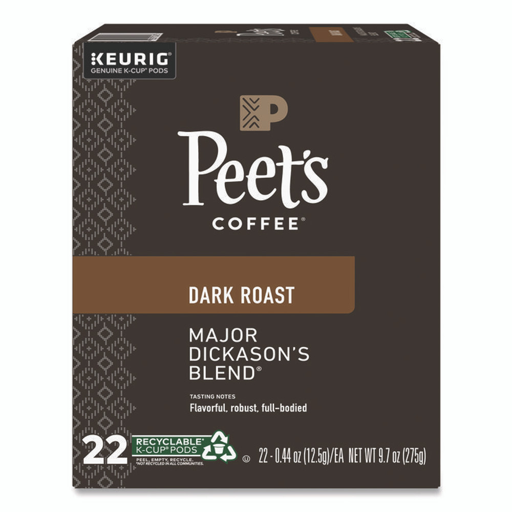 PEETS Peet's Coffee & Tea® 65470 Major Dickason's Blend K-Cups, 0.44 oz, 88/Carton