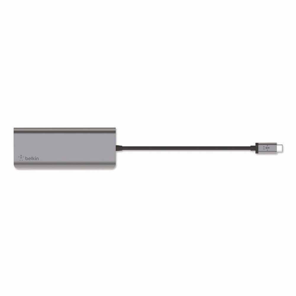BELKIN COMPONENTS AVC008BTSGY Connect 6-in-1 USB-C Multiport Adapter Hub, 6-Port, Gray