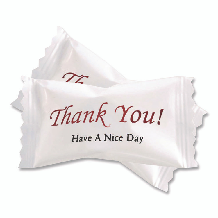 STEWART SUPERIOR CJ3007P Thank You Have a Nice Day Mints, Peppermint, Individually Wrapped, 1,000/Carton