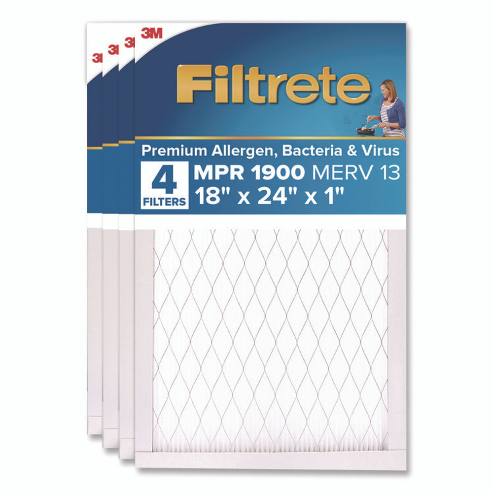 3M/COMMERCIAL TAPE DIV. Filtrete™ UA214CA Premium Allergen, Bacteria and Virus Filter, 18 x 24, 4/Carton