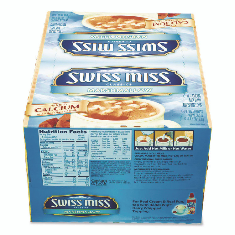 KEURIG DR PEPPER Swiss Miss® 635937 Marshmallow Hot Cocoa Mix, 0.73 oz Packet, 50/Box