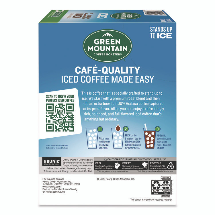 KEURIG DR PEPPER Green Mountain Coffee® 5000372042 Classic Black Brew Over Ice Coffee K-Cups, 0.4 oz, 24/Box