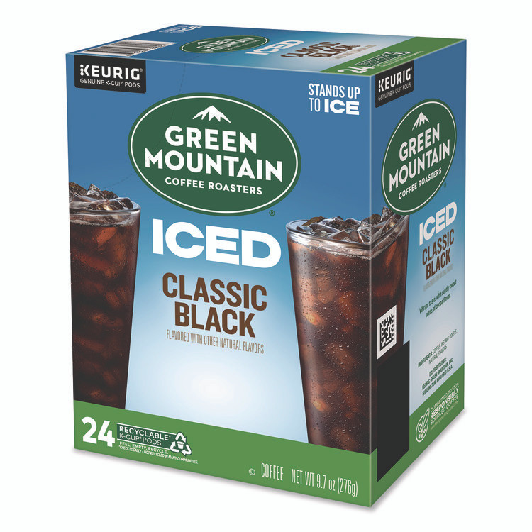 KEURIG DR PEPPER Green Mountain Coffee® 5000372042 Classic Black Brew Over Ice Coffee K-Cups, 0.4 oz, 24/Box