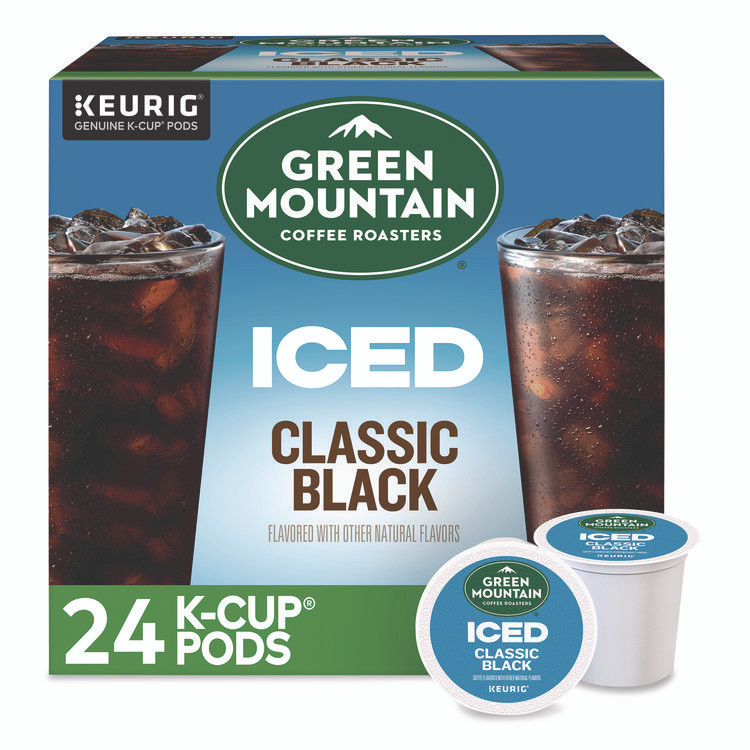 KEURIG DR PEPPER Green Mountain Coffee® 5000372042 Classic Black Brew Over Ice Coffee K-Cups, 0.4 oz, 24/Box