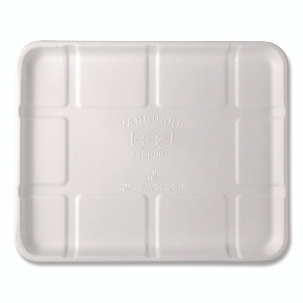ECO-PRODUCTS,INC. EPMP8SNFA Meat and Produce Food Trays, 10.52 x 8.5 x 0.5, White, Sugarcane Fiber, 300/Carton