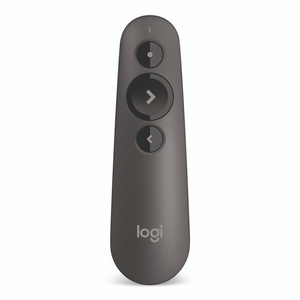 LOGITECH, INC. 24342681 R500 Laser Presentation Remote, Class 1, Projects 65 ft, Gray
