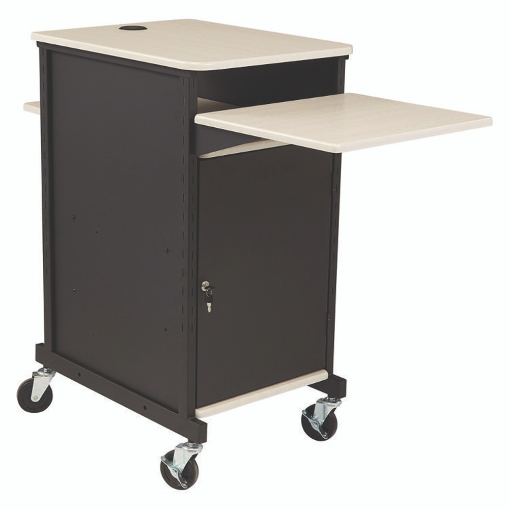 NATIONAL PUBLIC SEATING Oklahoma Sound® PRC400 Jumbo Presentation Cart, 21 x 33 x 40, Ivory/Black