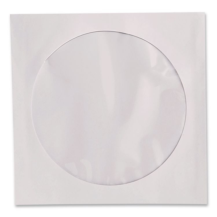VERBATIM CORPORATION 70126 CD/DVD Sleeves, 1 Disc Capacity, Clear/White, 50/Box