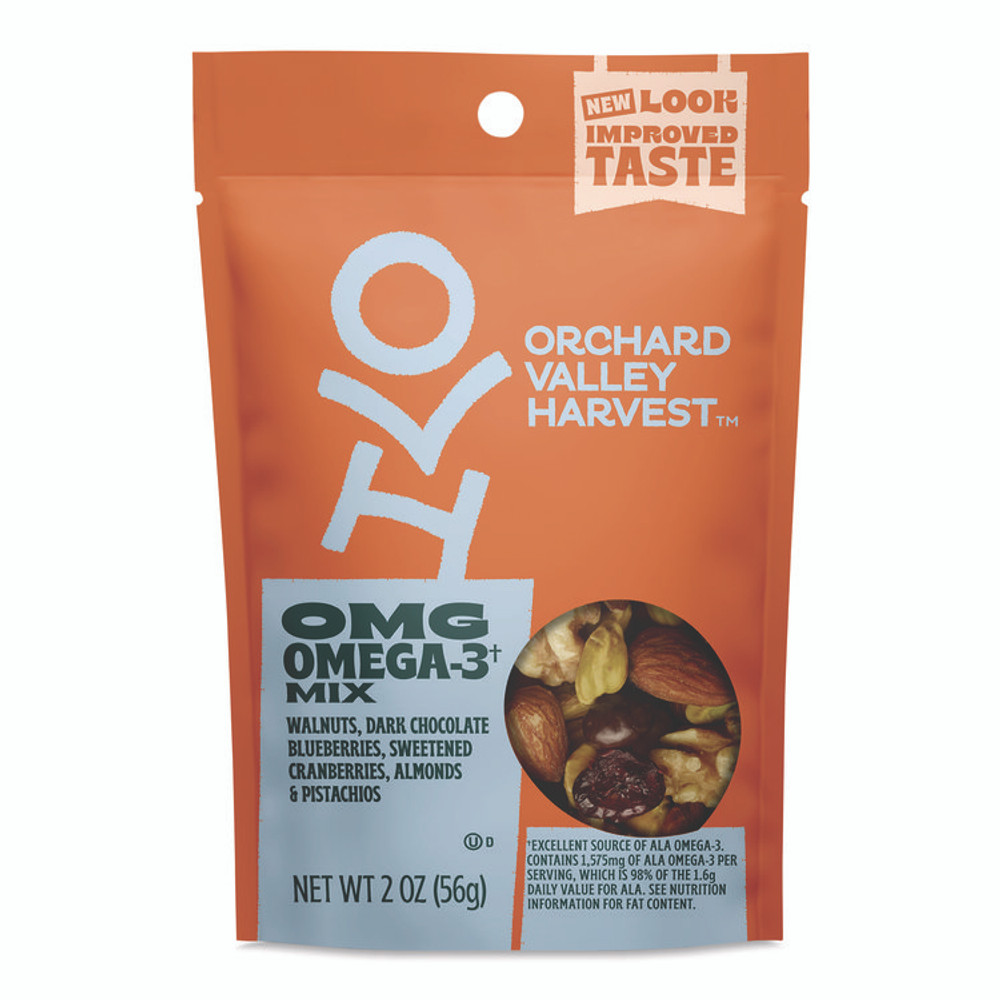 JOHN B. SANFILIPPO & SON, INC. Orchard Valley Harvest® JOH14046 Omega-3 Mix, 2 oz Bag, 14/Carton