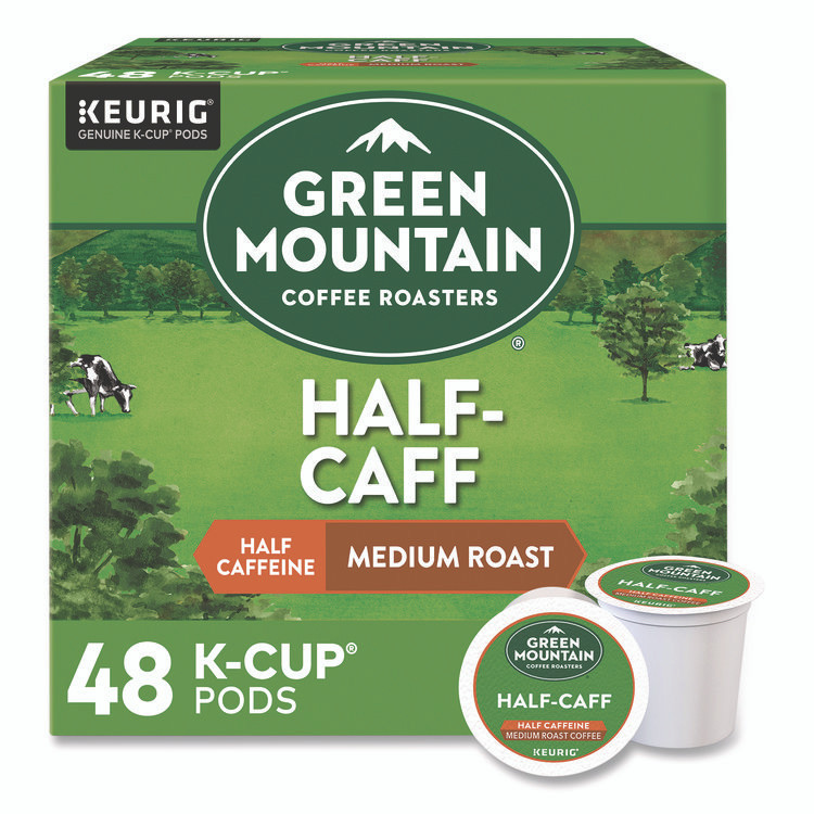 KEURIG DR PEPPER Green Mountain Coffee® 2140552 Half-Caff Coffee K-Cups, 0.33 oz, 48/Box