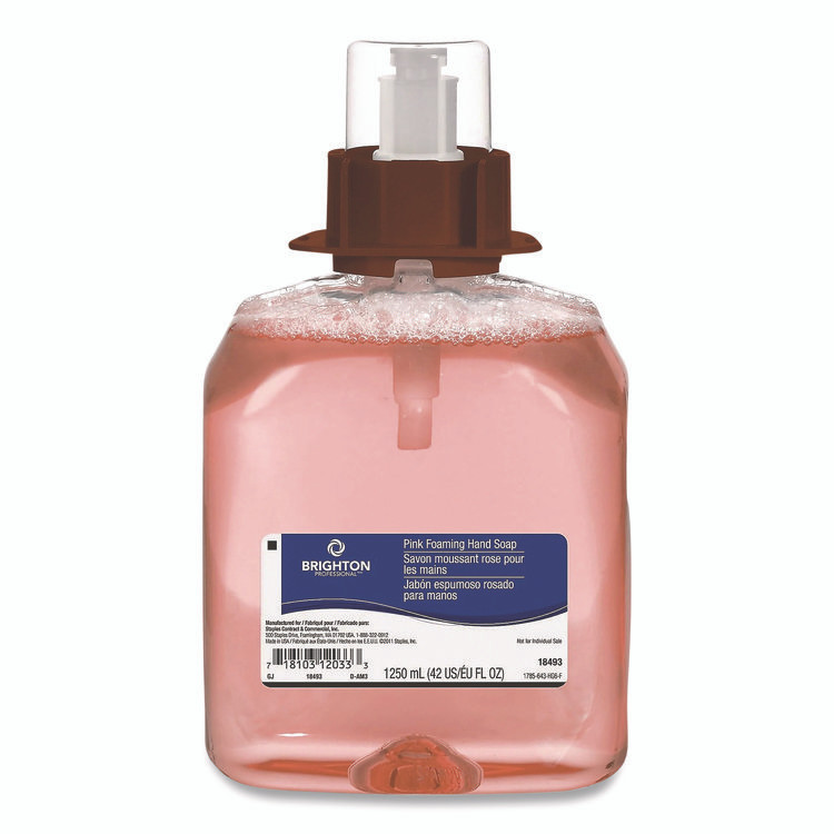 BRIGHTON PROFESSIONAL BPR59206 Foaming Hand Soap Refill for BP Dispenser, Fruity Scent, 1,250 mL, 4/Carton