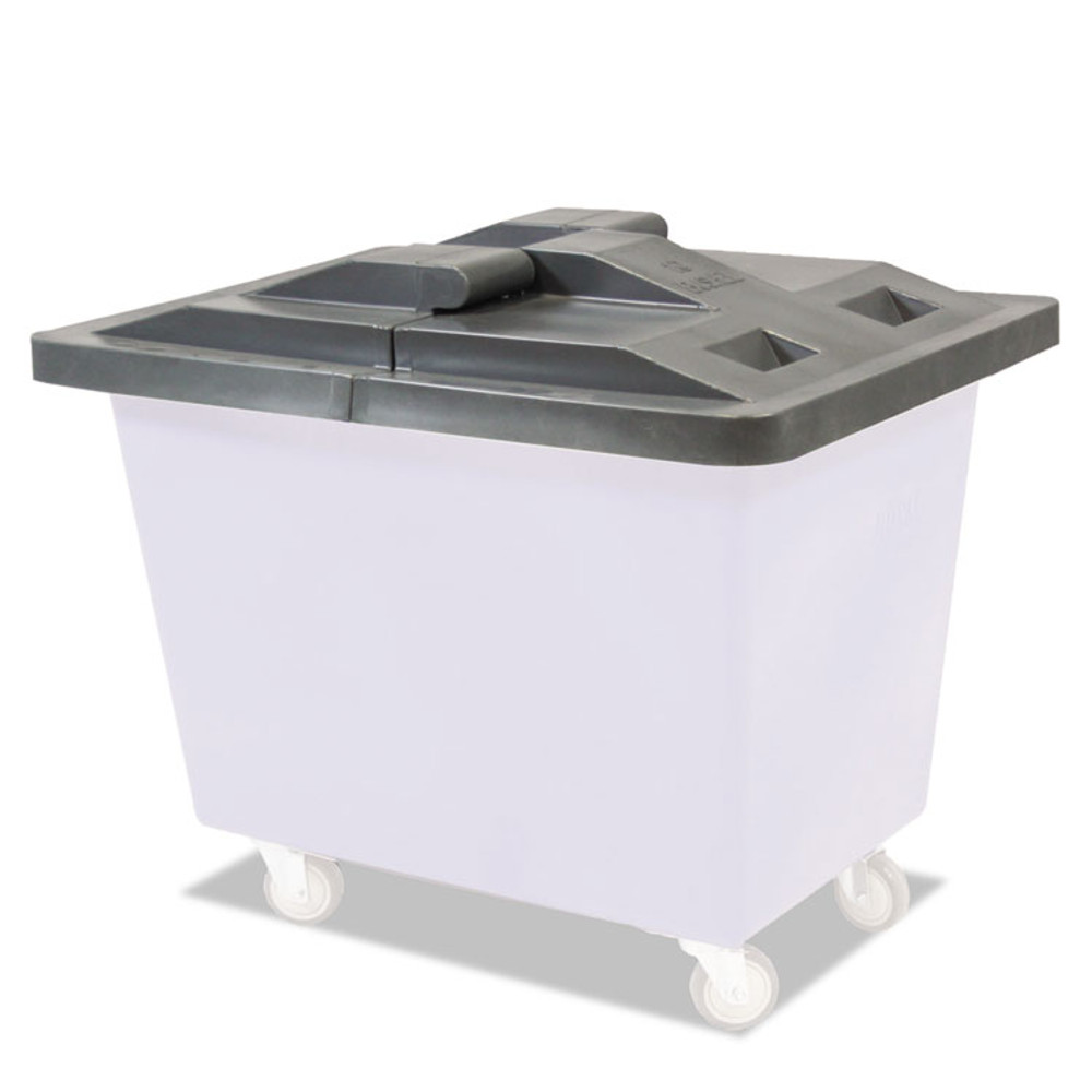 ROYAL BASKET TRUCKS L06GRXLDN Poly Hinged Lids, 6 Bushel, Polyethylene/Steel, Gray