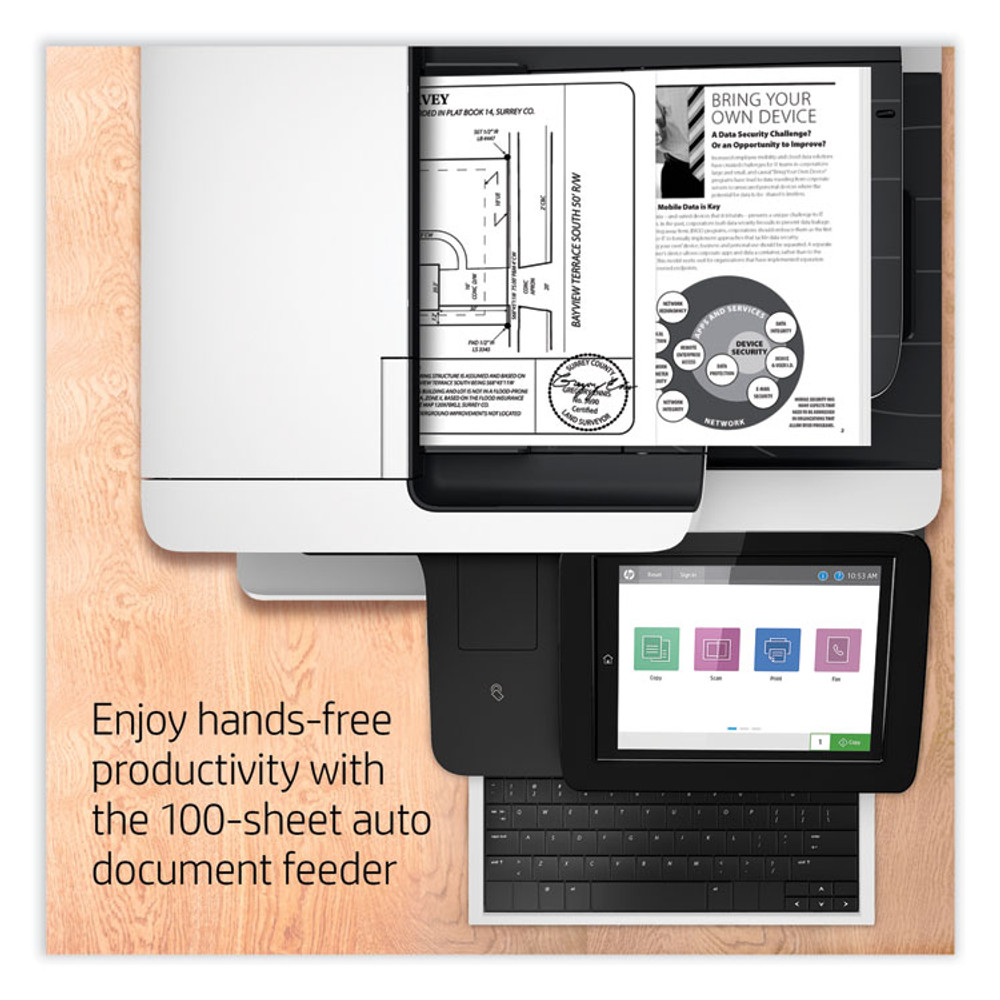 HEWLETT PACKARD SUPPLIES HP 1PV66A LaserJet Enterprise Flow MFP M528c Multifunction Laser Printer, Copy/Fax/Print/Scan