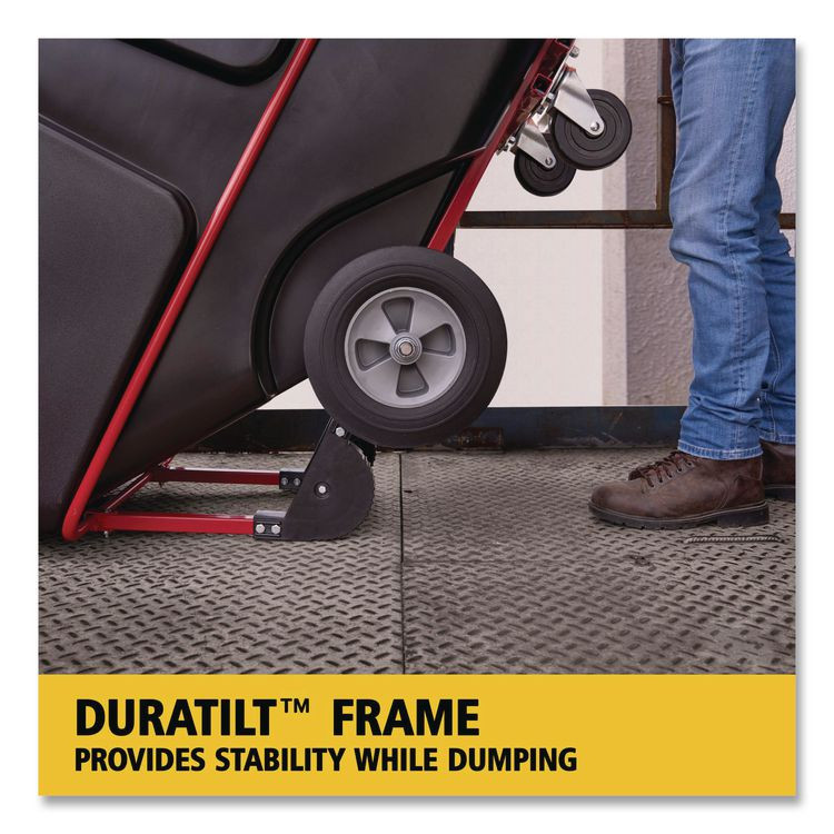 RUBBERMAID COMMERCIAL PROD. 1315 BLA 1 cu yd BRUTE Rotomolded Tilt Truck, 1,250 lb Capacity, Black