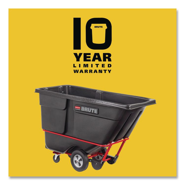 RUBBERMAID COMMERCIAL PROD. 1315 BLA 1 cu yd BRUTE Rotomolded Tilt Truck, 1,250 lb Capacity, Black