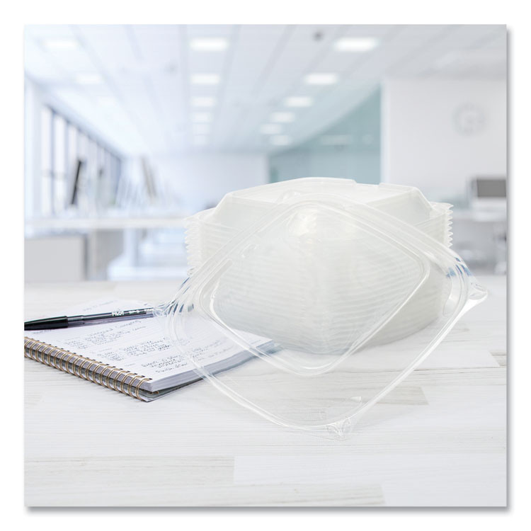 DART PP2464BDL PresentaBowls Pro Clear Square Bowl Lids, Large Vented Square, 8.5 x 8.5 x 1, Clear, Plastic, 63/Bag, 4 Bags/Carton