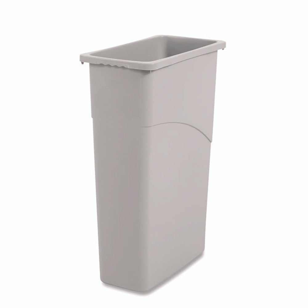 BOARDWALK 23GLSJ GRA Slim Waste Container, 23 gal, Plastic, Gray