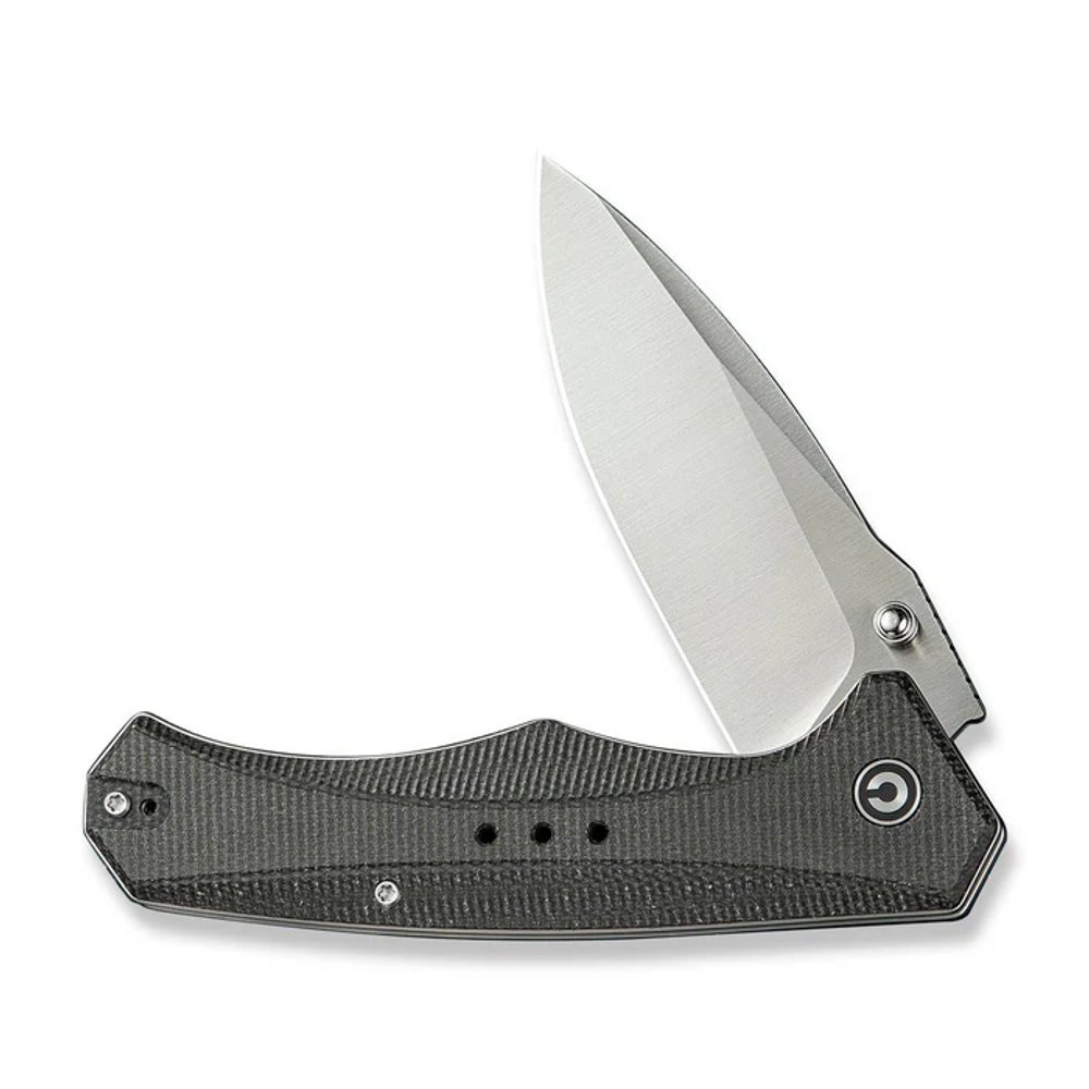 CIVIVI Knives C23081B-3 CIVIVI Photonix Flipper & Thumb Stud Knife Dark Green Canvas Micarta Handle (3.7"" Satin Finished 14C28N Blade) C23081B-3