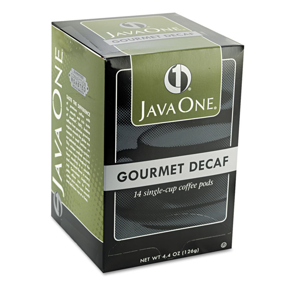 JAVA TRADING CO. One® 30210 Coffee Pods, Colombian Decaf, Single Cup, Pods, 14/Box