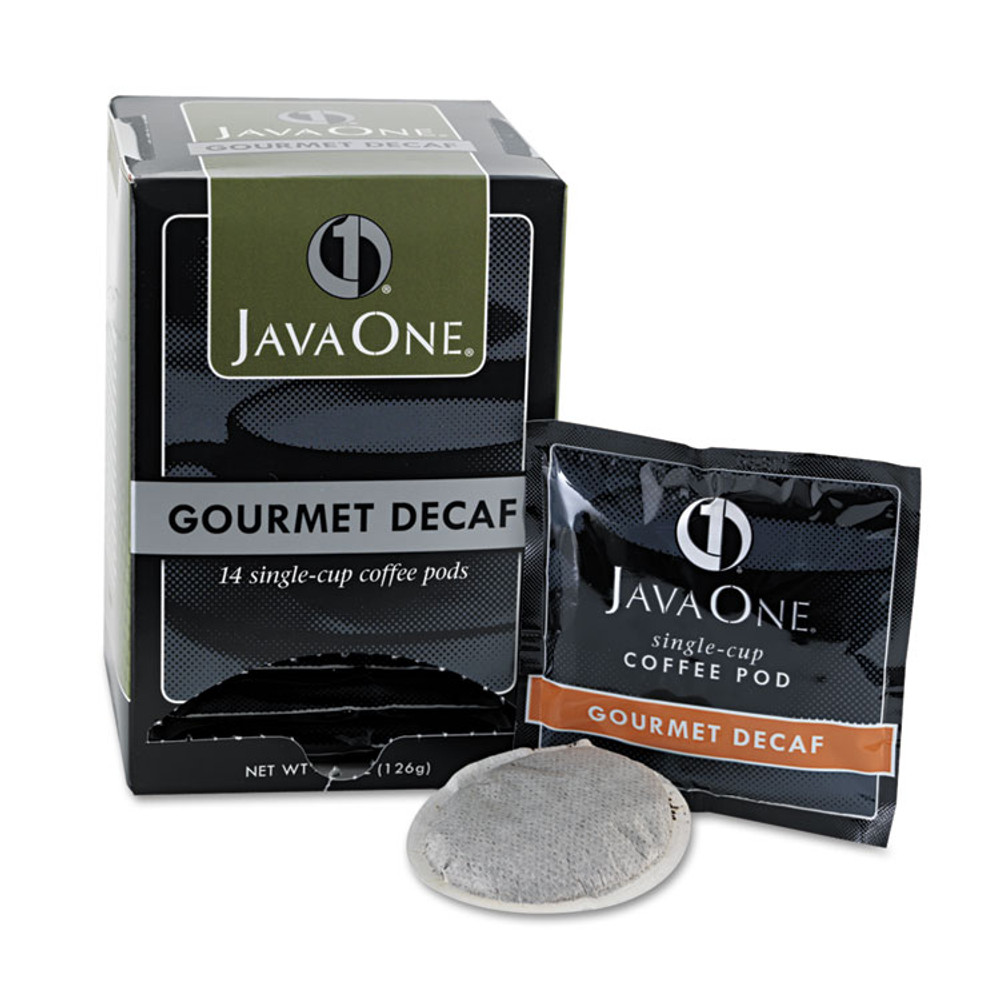JAVA TRADING CO. One® 30210 Coffee Pods, Colombian Decaf, Single Cup, Pods, 14/Box
