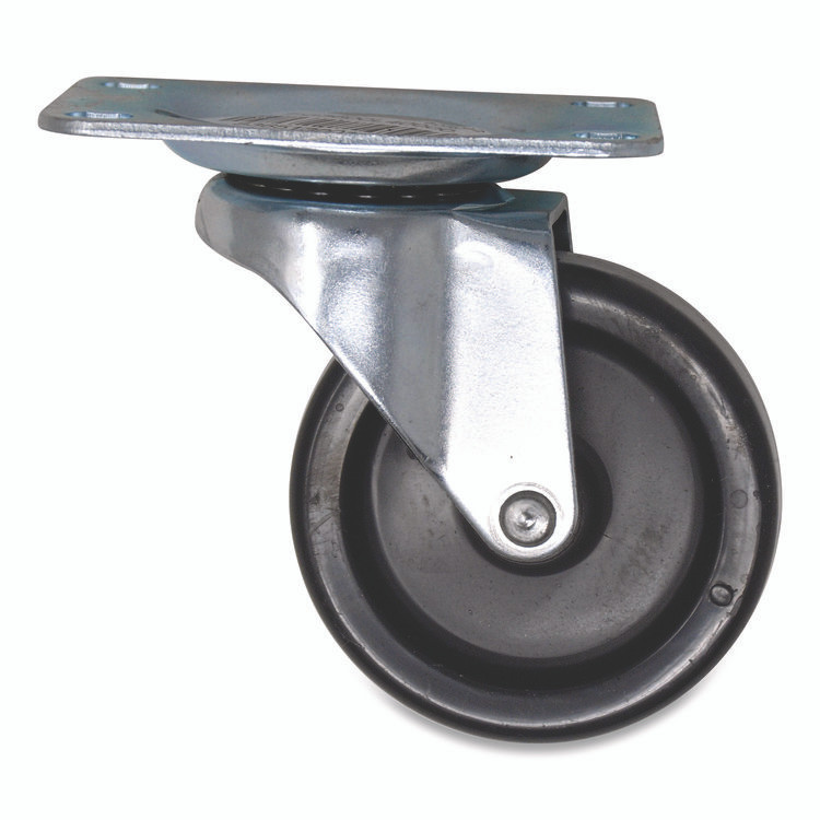RUBBERMAID COMMERCIAL PROD. FG3600L40000 Casters, 2.5" x 3.5" Swivel Mount Plate, 3" Wheel, Black