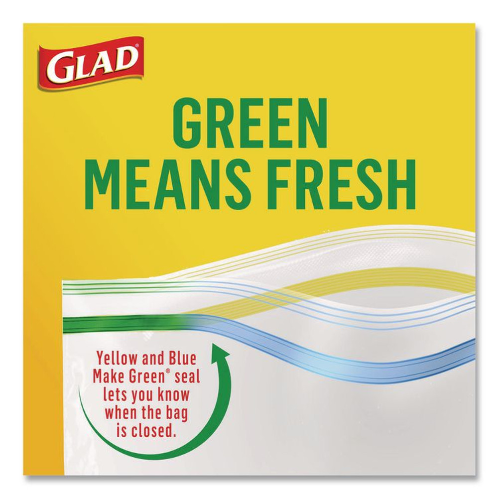 CLOROX SALES CO. Glad® 57263BX Zipper Food Storage Plastic Sandwich Bags, 6.63 x 5.88, Clear, 50 Bags/Box
