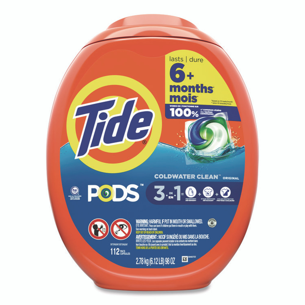 PROCTER & GAMBLE Tide® 03243PK PODS Laundry Detergent, Pods, Tide Original, 112 Pods/Tub