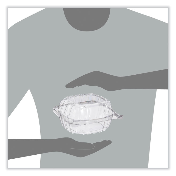 DART PET57PST1 ClearSeal Hinged-Lid Plastic Containers, 5.86 x 3.11, Clear, Plastic, 500/Carton