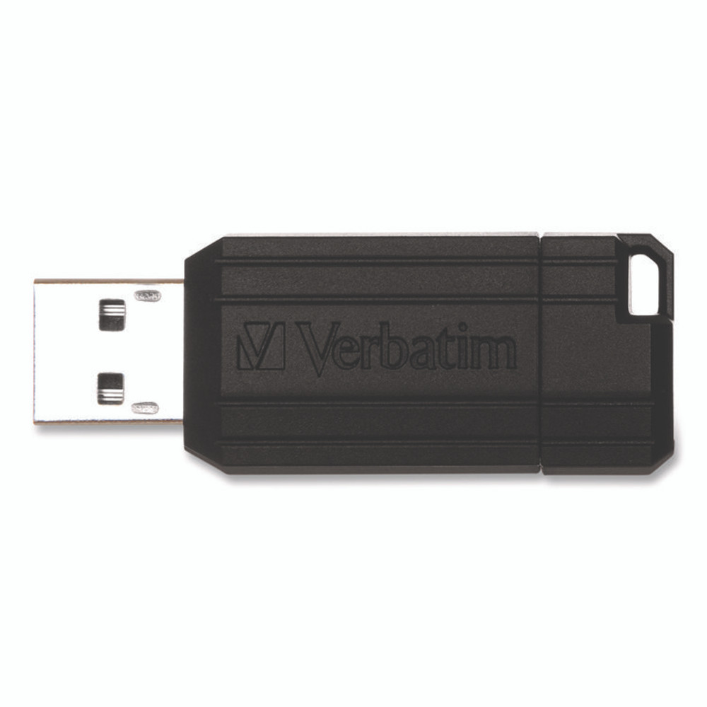 VERBATIM CORPORATION 70901 Pinstripe USB 2.0 Flash Drive, 64 GB, Black, 10/Pack