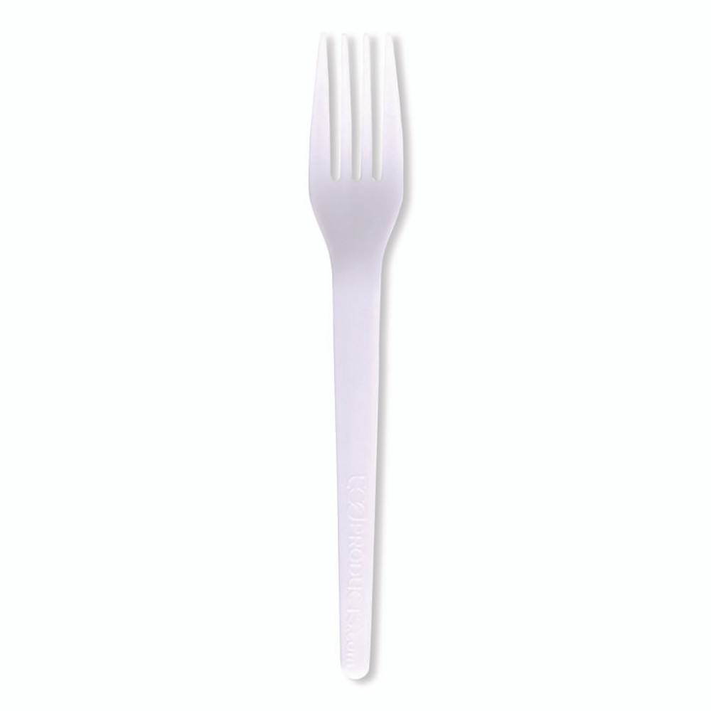 ECO-PRODUCTS,INC. EPS017 Plantware CPLA Cutlery, Fork, White, 1,000/Carton