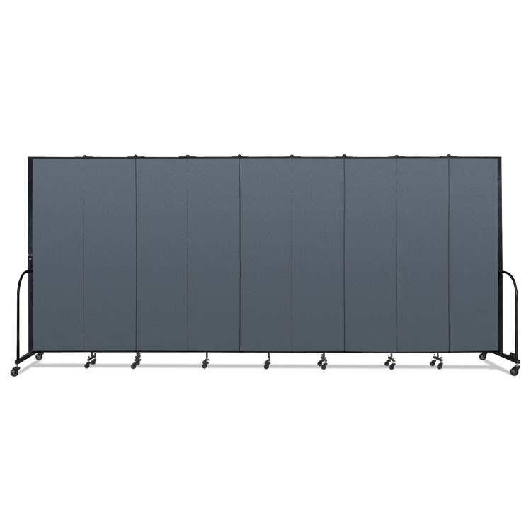 SCREENFLEX PORTABLE PARTITIONS CFSL749DB Portable Room Divider, 16 ft 9" x 0.75" x 7 ft 4", Vinyl/Fiberglass/Steel, Blue
