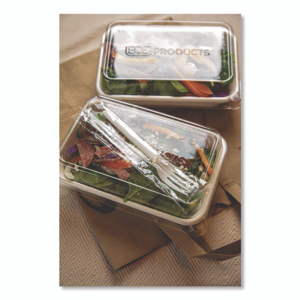 ECO-PRODUCTS,INC. EPS017W Plantware CPLA Cutlery, Individually Wrapped, Fork, Plastic, White, 1,000/Carton