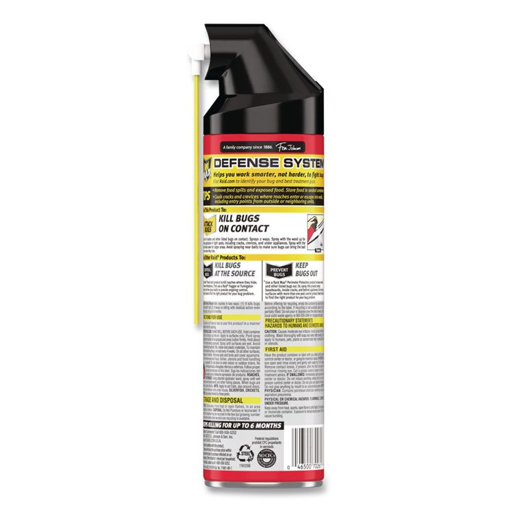 SC JOHNSON Raid® 345742EA Ant/Roach Killer, 14.5 oz Aerosol Spray, Unscented