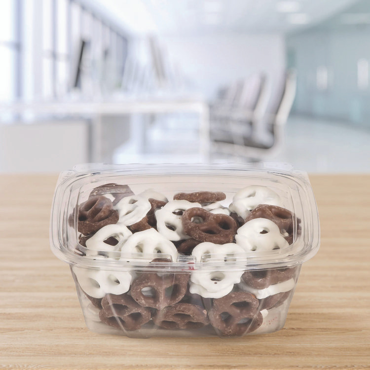 DART CH32DERF ClearPac SafeSeal rPET Tamper-Resistant/Evident Containers, Embossed Bottom, 32 oz, 6.37 x 7.15 x 2.58, Clear, 200/Carton