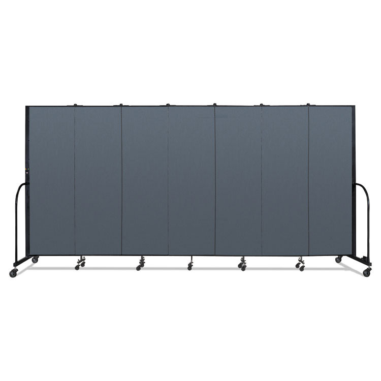 SCREENFLEX PORTABLE PARTITIONS CFSL607DB Portable Room Divider, 13 ft 1" x 0.75" x 6 ft, Vinyl/Fiberglass/Steel, Blue