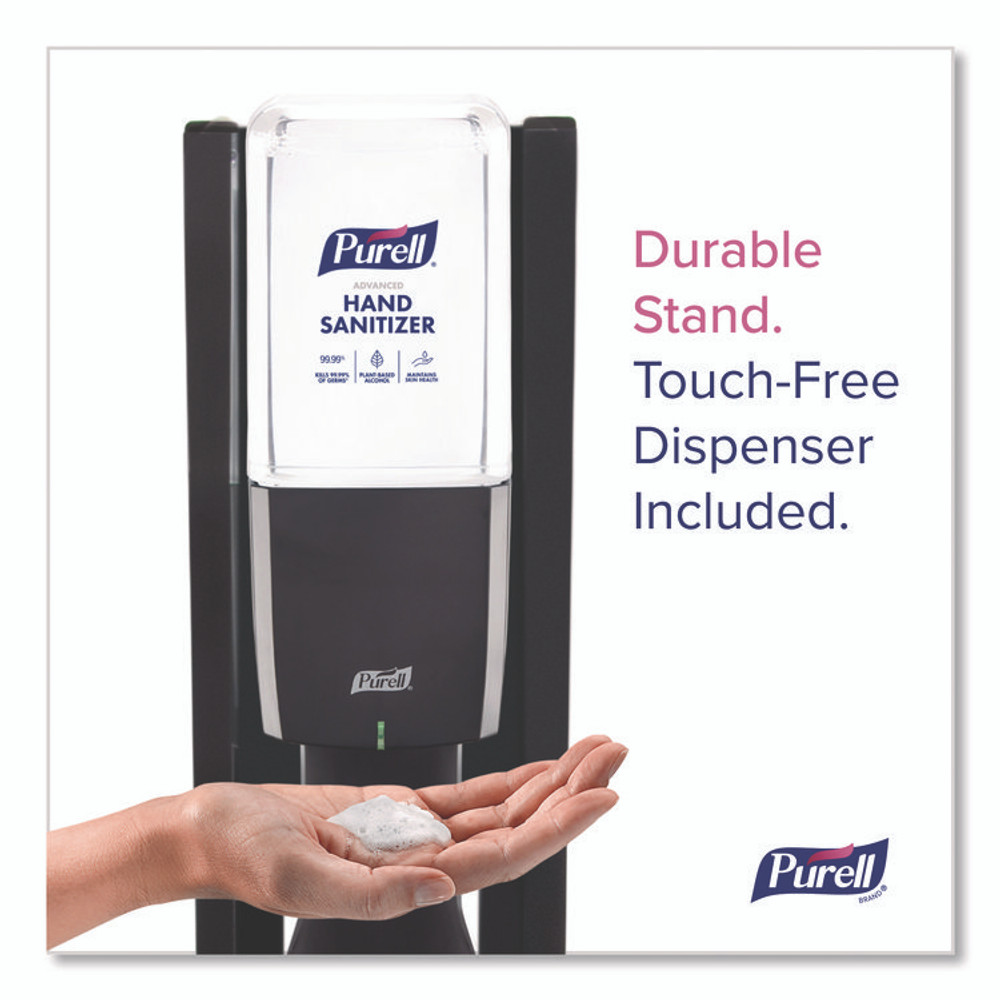 GO-JO INDUSTRIES PURELL® 8214DS ES10 Dispenser Floor Stand with Automatic Hand Sanitizer Dispenser, 15.56 x 11.75 x 51.82, Graphite